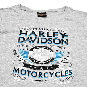 Harley Davidson T Shirt Womens Large Gray Portland Oregon Biker Motorcycles Rose
